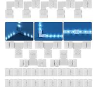 MNZMFZYH Set completo di 30 connettori RGB LED per strisce luminose, adattatore per saldatura senza cuciture a 4 pin da 8 mm per una maggiore compatibilità con strisce LED SMD 5050, 20 connettori, 5
