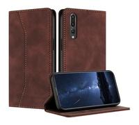 Mo-Beauty Cover Custodia per Huawei P20 Pro, Custodia in PU Pelle Portafoglio Protezione Antiurto Wallet Libro Flip Case Magnetica Supporto Cover a Libro con Slot per Schede Case (Marrone)
