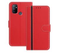 Mo-Beauty Cover Custodia per OnePlus Nord N100 4G, [Supporto Scomparto per carte] [Chiusura Magnetica] [Supporto Stand] Pelle PU Flip Case Custodia Cover per OnePlus Nord N100 4G (Rosso)