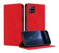 Mo-Beauty Cover Custodia per Samsung Galaxy A22 4G/M22/M32 4G, Custodia Samsung A22 4G/M22/M32 4G Cover, Portafoglio Wallet Libro Flip Case Magnetica Supporto Protettiva Custodia in PU Pelle (Rosso)