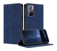 Mo-Beauty Cover Custodia per Xiaomi Redmi Note 11S 5G/Poco M4 Pro 5G, Custodia in PU Pelle Portafoglio Protezione Antiurto Wallet Libro Flip Case Magnetica Cover a Libro con Slot per Schede Case (Blu)