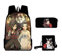 Mo Dao Zu Shi - Set di 3 zaini, motivo anime Wei Wu Xian/LAN Wang Ji, zaino per la scuola anime per studenti + astuccio + borsa a tracolla, Mo Dao Zu Shi 2, 30*13*40cm