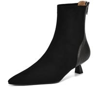 Mo Joc Stivali alla caviglia da donna con tacco a spillo | Eleganti stivali con punta a punta, ideali per lavoro e sociale, chiusura lampo semplice, nero 1, 41 EU