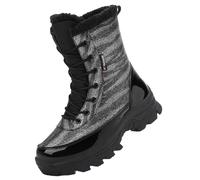 Mo Joc Stivali invernali da donna con imbottitura, stivali sintetici idrorepellenti, suola antiscivolo per ghiaccio e uso quotidiano, Nero , 42 EU