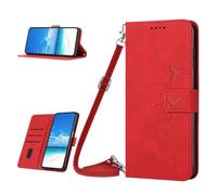 Mo-Somnus a portafoglio per OPPO A94 4G/F19 Pro/F19 Pro Plus/A94 5G/A95 5G/Reno 5Z/Reno 6Z 5G/Reno 5F/Reno 5 Lite, Portafoglio Libro Cover con cordino tracolla Compatibile con OPPO A94 4G - Rosso