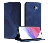 Mo-Somnus Cover per Galaxy J6 Plus 2018, Custodia Samsung J6 Plus 2018 Portafoglio, Cover Protettiva Libro Antiurto Case Flip Wallet Custodia Pelle PU con[3 Slot per Schede][Magnetica] (Blu)