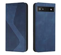 Mo-Somnus Cover per Google Pixel 6A, Custodia Google Pixel 6A Portafoglio, Cover Protettiva Libro Antiurto Case Flip Wallet Custodia Pelle PU con [3 Slot per Schede] [Magnetica] (Blu)
