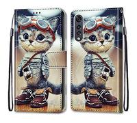Mo-Somnus Cover per LG Velvet, Custodia in PU Pelle Magnetica Libro Flip Caso Antiurto Portafoglio [Supporto Stand] con Porta Carte e Cinturino da Polso Wallet Protettiva Case (Gatto 1)