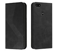 Mo-Somnus Cover per Motorola Moto E6 Play, Custodia Motorola Moto E6 Play Portafoglio, Cover Protettiva Libro Antiurto Case Flip Wallet Custodia Pelle PU con [3 Slot per Schede] [Magnetica] (Nero)