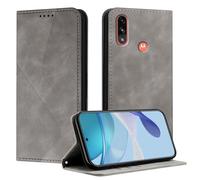 Mo-Somnus Cover per Motorola Moto E7 Power, Custodia Moto E7 Power Portafoglio, Cover Protettiva Libro Antiurto Case Flip Wallet Custodia Pelle PU con[3 Slot per Schede][Magnetica] (Grigio)