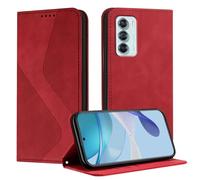 Mo-Somnus Cover per Motorola Moto G200 5G/Edge S30, Custodia Moto Edge S30 Portafoglio, Cover Protettiva Libro Antiurto Case Flip Wallet Custodia Pelle PU con[3 Slot per Schede][Magnetica] (Rosso)