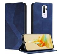 Mo-Somnus Cover per OPPO A9 2020 / OPPO A5 2020, Custodia OPPO A5 2020 Portafoglio, Cover Protettiva Libro Antiurto Case Flip Wallet Custodia Pelle PU con [3 Slot per Schede] [Magnetica] (Blu)