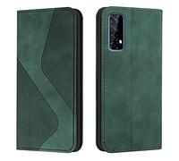 Mo-Somnus Cover per OPPO Realme 7 4G/Realme Narzo 20 Pro, Custodia Portafoglio Cover Protettiva Libro Antiurto Case Flip Wallet Custodia Pelle PU con [3 Slot per Schede] [Magnetica] (Verde)
