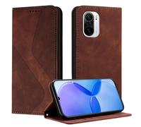 Mo-Somnus Cover per Redmi K40/ K40 PRO/Mi 11I, Custodia Xiaomi Poco F3 Portafoglio, Cover Protettiva Libro Antiurto Case Flip Wallet Custodia Pelle PU con[3 Slot per Schede][Magnetica] (Marrone)