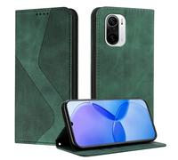 Mo-Somnus Cover per Redmi K40/ K40 PRO/Mi 11I, Custodia Xiaomi Poco F3 Portafoglio, Cover Protettiva Libro Antiurto Case Flip Wallet Custodia Pelle PU con[3 Slot per Schede][Magnetica] (Verde)