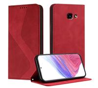 Mo-Somnus Cover per Samsung Galaxy A320 / A3 2017, Custodia Samsung A3 2017 Portafoglio, Cover Protettiva Libro Antiurto Case Flip Wallet Custodia Pelle PU con[3 Slot per Schede][Magnetica] (Rosso)