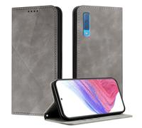 Mo-Somnus Cover per Samsung Galaxy A7 2018 / A750, Custodia Samsung A750 Portafoglio, Cover Protettiva Libro Antiurto Case Flip Wallet Custodia Pelle PU con[3 Slot per Schede][Magnetica] (Grigio)
