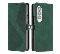 Mo-Somnus Cover per Samsung Galaxy Z Fold 3, Custodia Samsung Z Fold 3 Portafoglio, Cover Protettiva Libro Antiurto Case Flip Wallet Custodia Pelle PU con [3 Slot per Schede] [Magnetica] (Verde)