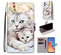 Mo-Somnus Cover per Xiaomi Redmi 12 / Note 12R, Custodia in PU Pelle Magnetica Libro Flip Caso Portafoglio [Supporto Stand] con Porta Carte e Cinturino da Polso Wallet Protettiva Case (Gatto 2)