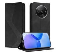 Mo-Somnus Cover per Xiaomi Redmi A3 4G, Custodia Redmi A3 4G Portafoglio, Cover Protettiva Libro Antiurto Case Flip Wallet Custodia Pelle PU con[3 Slot per Schede][Magnetica] (Nero)