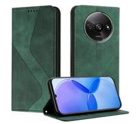 Mo-Somnus Cover per Xiaomi Redmi A3 4G, Custodia Redmi A3 4G Portafoglio, Cover Protettiva Libro Antiurto Case Flip Wallet Custodia Pelle PU con[3 Slot per Schede][Magnetica] (Verde)