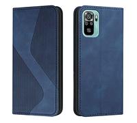 Mo-Somnus Cover per Xiaomi Redmi Note 10 4G/Xiaomi Redmi Note 10S, Custodia Portafoglio Cover Protettiva Libro Antiurto Case Flip Wallet Custodia Pelle PU con [3 Slot per Schede] [Magnetica] (Blu)