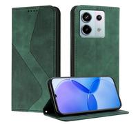 Mo-Somnus Cover per Xiaomi Redmi Note 13 PRO 5G, Custodia Mi Poco X6 5G Portafoglio, Cover Protettiva Libro Antiurto Case Flip Wallet Custodia Pelle PU con[3 Slot per Schede][Magnetica] (Verde)