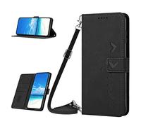 Mo-Somnus Custodia a portafoglio per Samsung Galaxy A35 5G, Custodia Flip Pelle Portafoglio Libro Cover con cordino tracolla Supporto Stand Slot per Schede Compatibile con Galaxy A35 5G - Nero