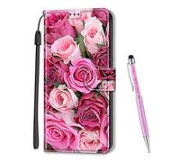 Mo-Somnus Custodia Compatibile con OPPO Realme 9i/A36 4G/A76 4G/A96 4G/K10 4G, Portafoglio Creativo Colorato Libro Pelle PU Flip Caso Magnetica Supporto Cover (Rosa B)