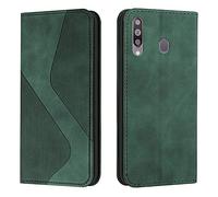 Mo-Somnus Custodia per Samsung Galaxy A20S, Cover a Libro Portafoglio in Pelle PU, Flip Magnetica Protettiva Libro Case (Verde)