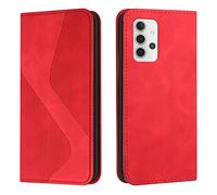 Mo-Somnus Custodia per Samsung Galaxy A32 4G, Cover a Libro Samsung A32 4G, Portafoglio in Pelle PU, Flip Magnetica per Samsung A32 4G (Rosso)