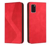 Mo-Somnus Custodia per Samsung Galaxy A41,Cover a Libro Samsung A41,Custodia Samsung A41 Portafoglio in Pelle PU, Flip Magnetica Portafoglio per Samsung A41 Cover Protettiva Libro Case (Rosso)