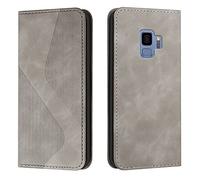 Mo-Somnus Custodia per Samsung Galaxy S9, Cover a Libro Portafoglio in Pelle PU, Flip Magnetica Protettiva con Chiusura (Grigio)