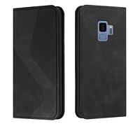 Mo-Somnus Custodia per Samsung Galaxy S9,Cover a Libro Samsung S9,Custodia Samsung S9 Portafoglio in Pelle PU, Flip Magnetica Portafoglio per Samsung S9 Cover Protettiva Libro Case (Nero)