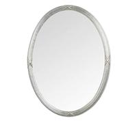 MO.WA Specchio da parete classico, made in Italy, Specchiera ovale argento 56x76 stile antico muro barocco, per bagno, Camera da letto e ingresso