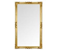 MO.WA Specchio da parete grande barocco, made in Italy, Specchiera foglia oro 82x142, Specchiera classica da muro, Specchio parete stile antico Luigi XIV. Specchio grande dorato