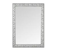 MO.WA Specchio da parete legno classico argento 49x69 cm, Made in Italy, Specchio moderno, Specchiera grande cornice legno, Specchio rettangolare per bagno camera da letto ingresso