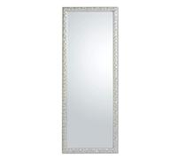 MO.WA Specchio da parete lungo moderno, Made in Italy, Specchio 55x145 argento classico, Specchiera grande cornice legno, Specchio figura intera ingresso, camera da letto