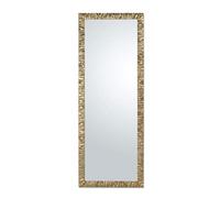 MO.WA Specchio da Parete lungo moderno, Specchiera Muro 55x145 cornice legno Argento Champagne, Made in Italy, Grande Specchio a figura intera