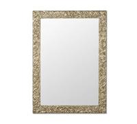 MO.WA Specchio da parete rettangolare cm. 50x70 Argento antico, Specchio muro classico, Made in Italy, specchiera moderna da ingresso camera da letto bagno corridoio