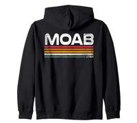 Moab Utah, Design retrò a Righe, Stile Vintage, Città del Deserto Felpa con Cappuccio