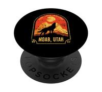 Moab Utah Live Love Esplora il lupo ululante Design invecchiato PopSockets PopGrip Adesivo