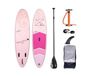 MOAI 10'6 WS SUP Gonfiabile | Tavola Gonfiabile da Stand Up Paddle | Fusion Tecnologia | Tutti Gli Accessori | 10'6, 32", 6" | (Rosa, Bianca)