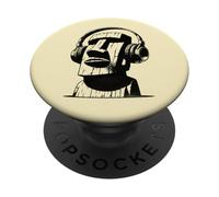 Moai dell'Isola di Pasqua con le Cuffie PopSockets PopGrip Adesivo