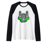Moai Head Isola di Pasqua Cile Maglia con Maniche Raglan