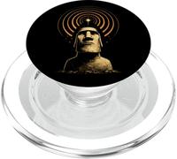 Moai Statua Cosmica Antico Mistero Retro Island PopSockets PopGrip per MagSafe