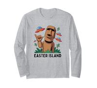 Moai Statua Isola di Pasqua Rapa NUI Maglia a Manica
