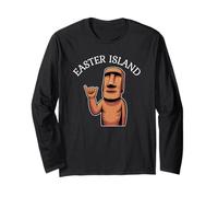 Moai Statua Isola di Pasqua Rapa Nui Maglia a Manica