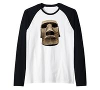 Moai Statua Isola di Pasqua Rapa NUI Maglia con Maniche Raglan