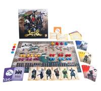 Moaideas Game Design Joraku Deluxe Strategy Board Game, 40 Samurai Meeples in legno, controllo dell'area e meccaniche per prendere trucchi, per appassionati di giochi di strategia, 2-4 giocatori, 20